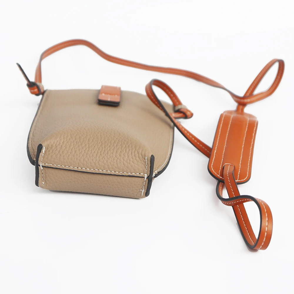 Luxury Small Women Cell Phone Bag Fashion Genuine Leather Female Crossbody Pocket Wallet Cowhide Mobile Purse Shoulder Handbag