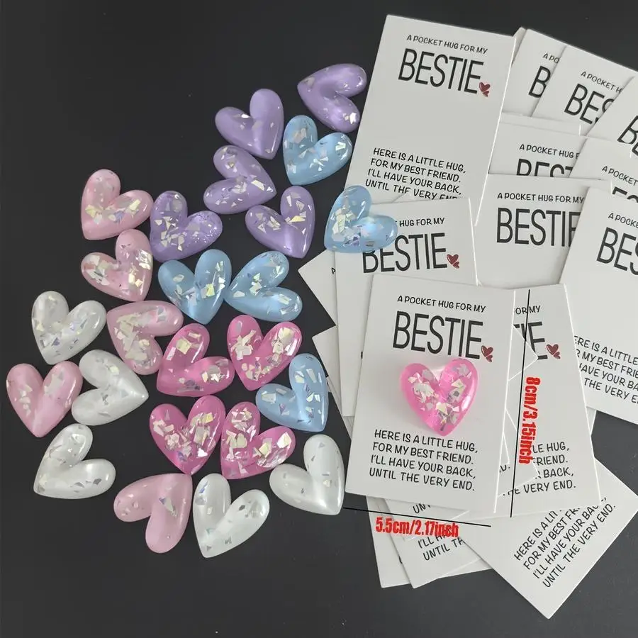 1/5/10/20/50/100pcs Set, Pocket Hugs for My Bestie: A Heartfelt Gift for Your Female Friend, Christmas Holiday Outfit, Loving Hu
