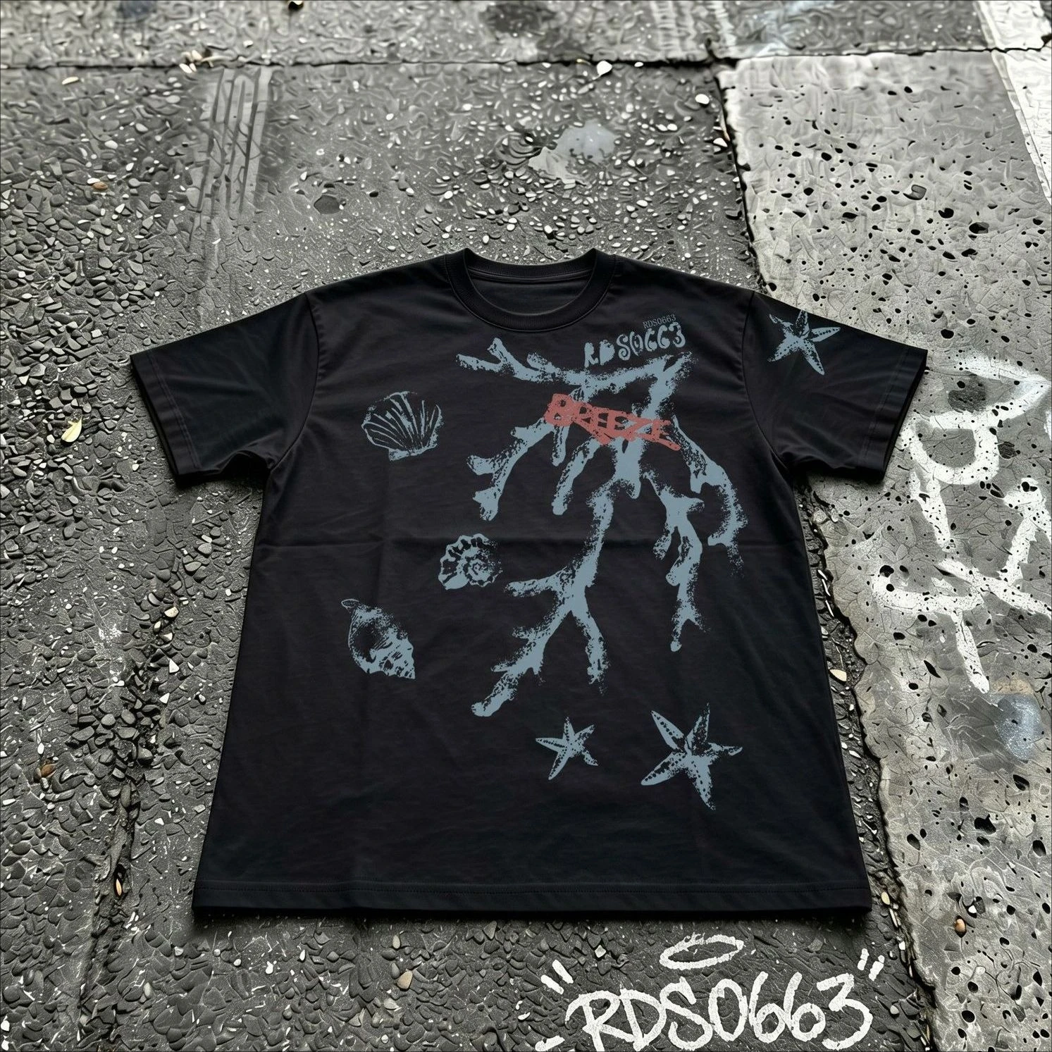 Vintage Ocean Coral Shell Starfish Graphic T‑Shirt Men Women Short Sleeve Casual Streetwear Top