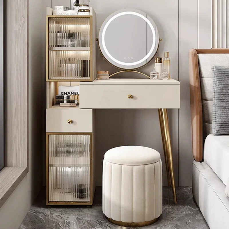 

Luxury Modern Nordic Vanity Table Jewelry Organizer Women Space Saving Dressers Girls Drawers Tocador Con Espejo Furniture Home