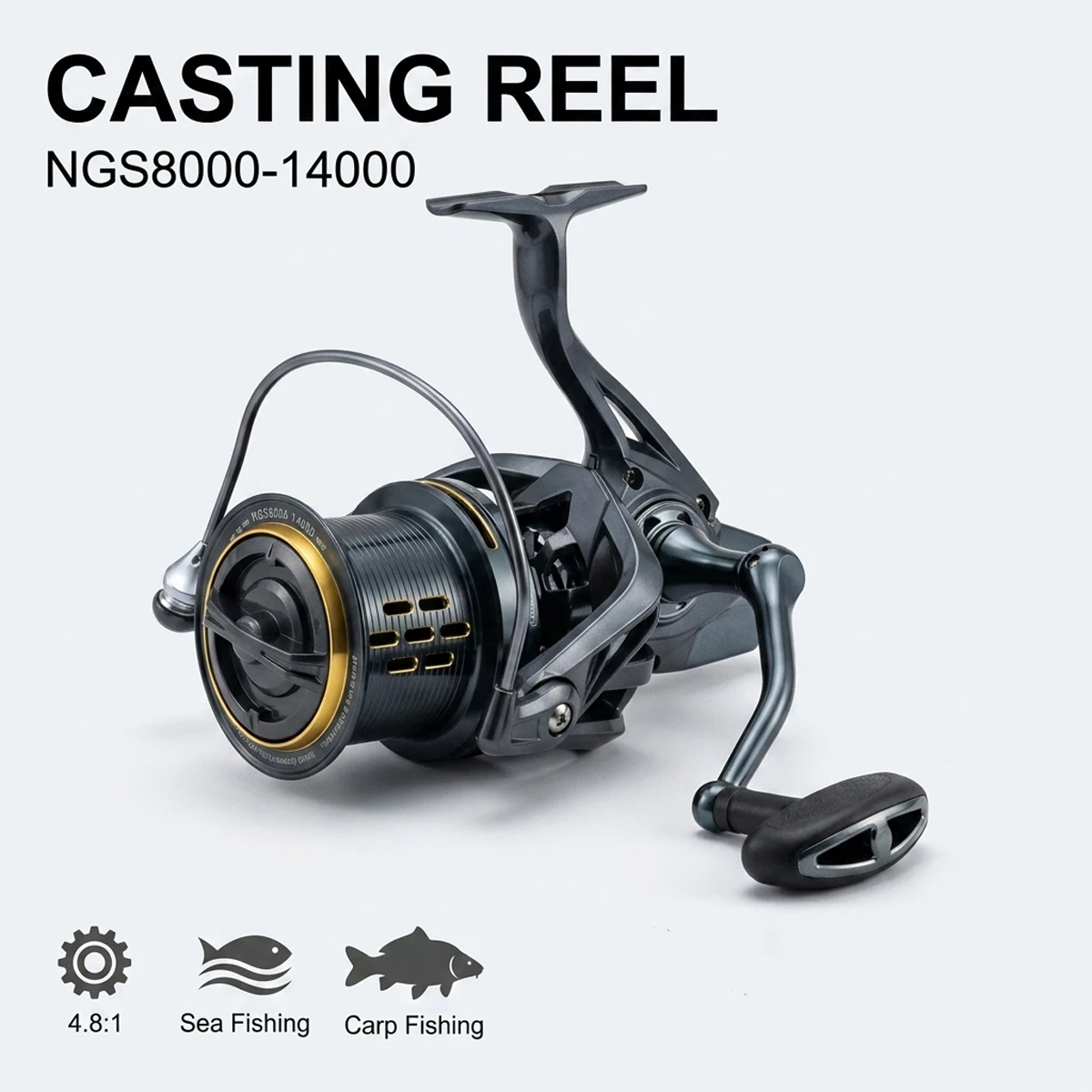 ngs-fishing-reel-8000-14000-max-drag-44lb-17-1-bearings-metal-spool-48-1-gear-ratio-left-right-hand-carp-surf-long-cast