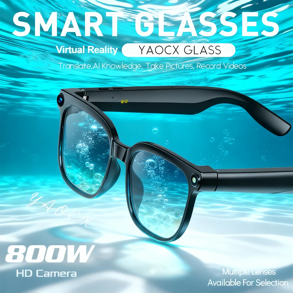 

2025 smart glasses bluetooth camera Recording Videos AI Photo Recognition Answer 100+ Languages Translation Music Play Men Women