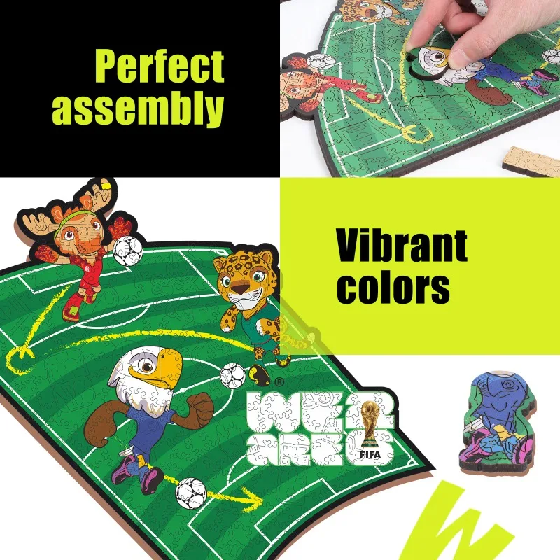 FIFA World Cup Wooden Puzzles for Adults Unique Shape Game Time Jigsaw Exercise Brain Toys Soccer Fans Ideal Gifts for Adults