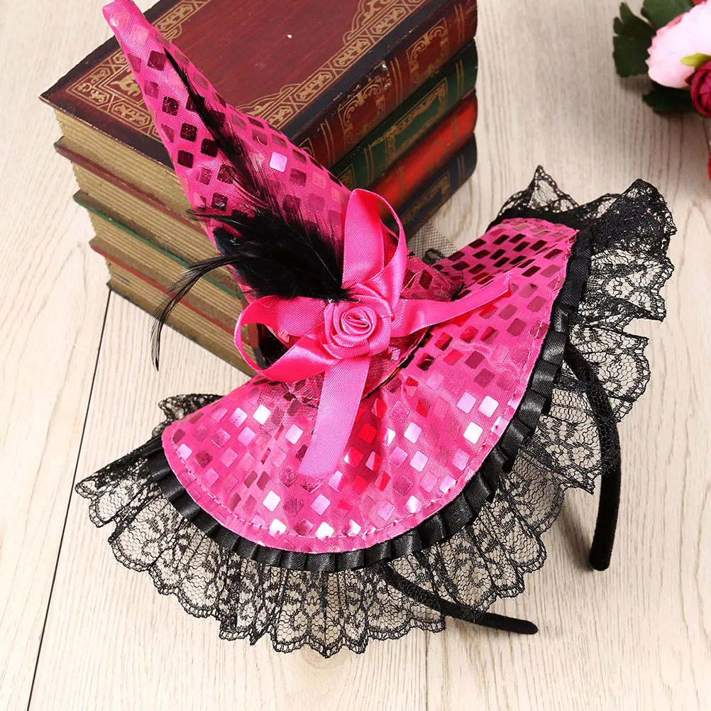 

2Pcs Halloween Witch Hat Headb s Lightweight Durable Comfortable Hair Decorations Novel Attractive Prop Cosplay Hoop