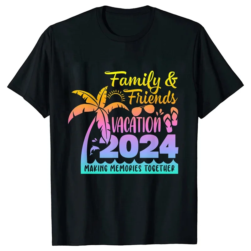 Vacation Party Shirt Family & Firends Cruise Matching 2024 Tee Summer Trip Ship T-Shirt Fashion Graphic Y2k Tops Unisex Clothing