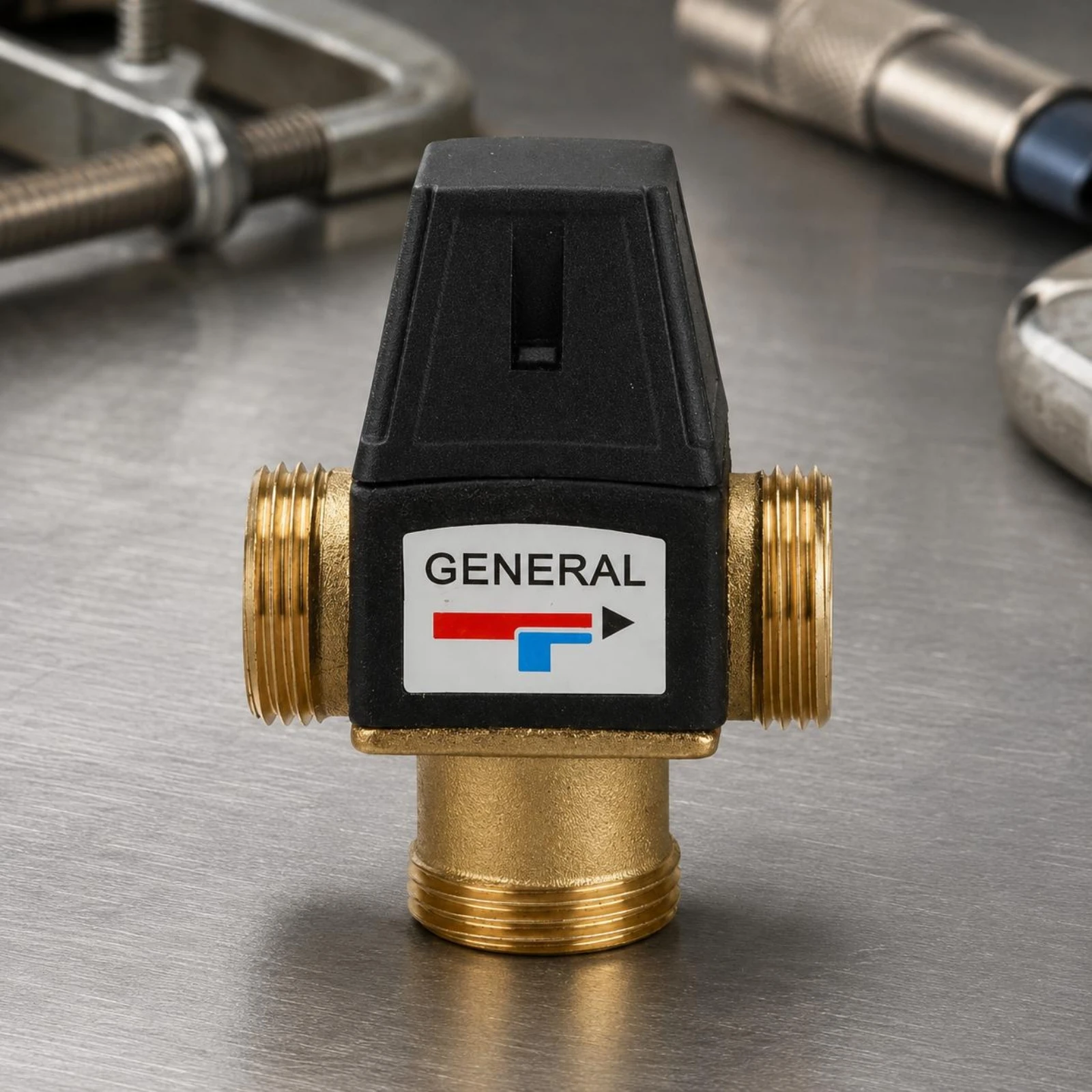 

Thermostatic Mixing Valve 35-60 C Adjustable Temperature Control Valve Plumbing Part Anti-Scald for Bathroom