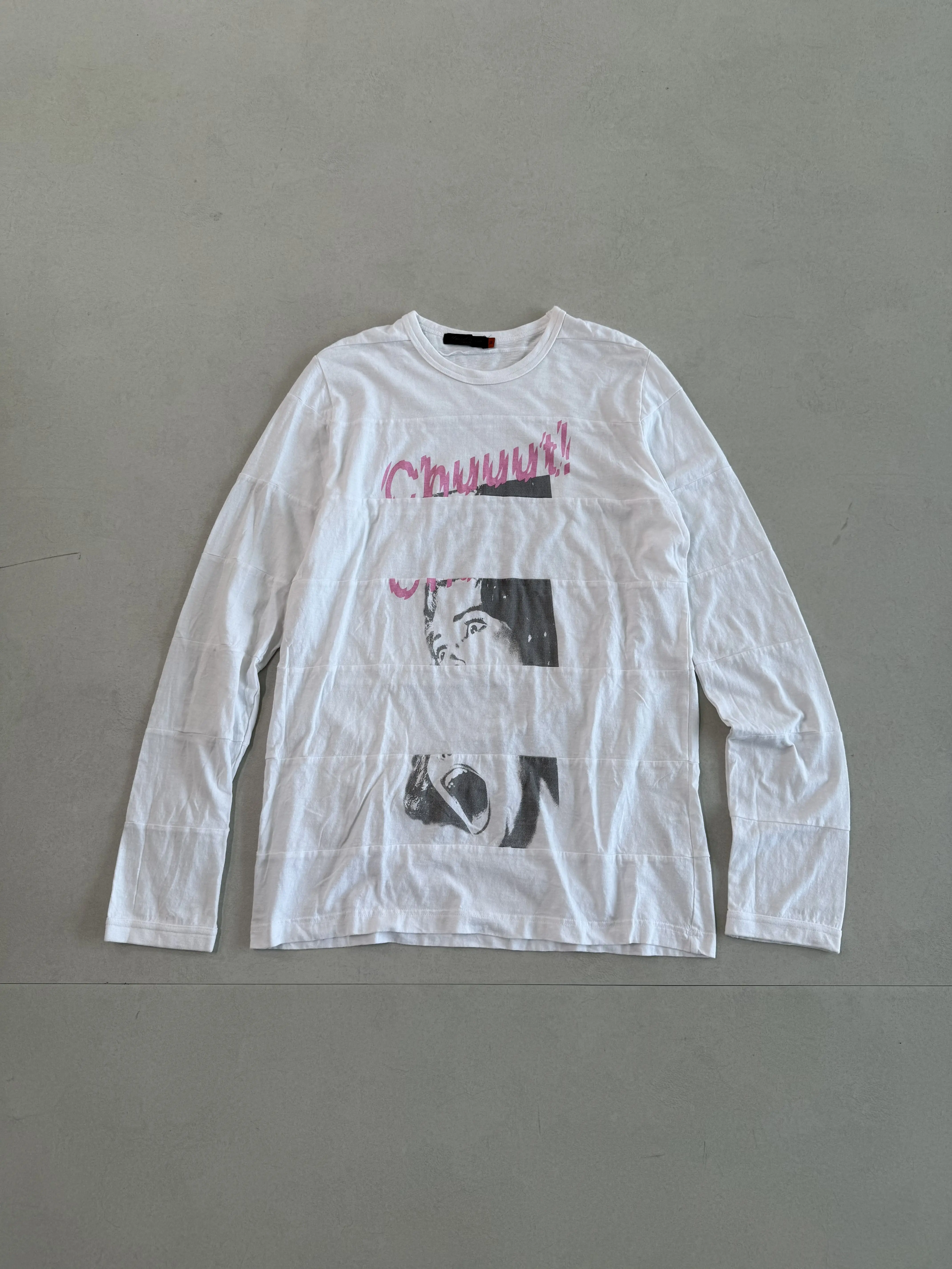 

Undercover 06ss T chuuut shout kluas sheet music deconstruction splicing portrait long sleeve T-shirt