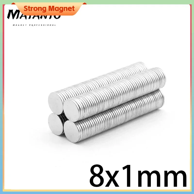 

8x1 mm Round Strong Powerful Magnetic Magnet N35 Permanent Rare Earth Neodymium Magnet Disc 8x1mm 8*1 mm