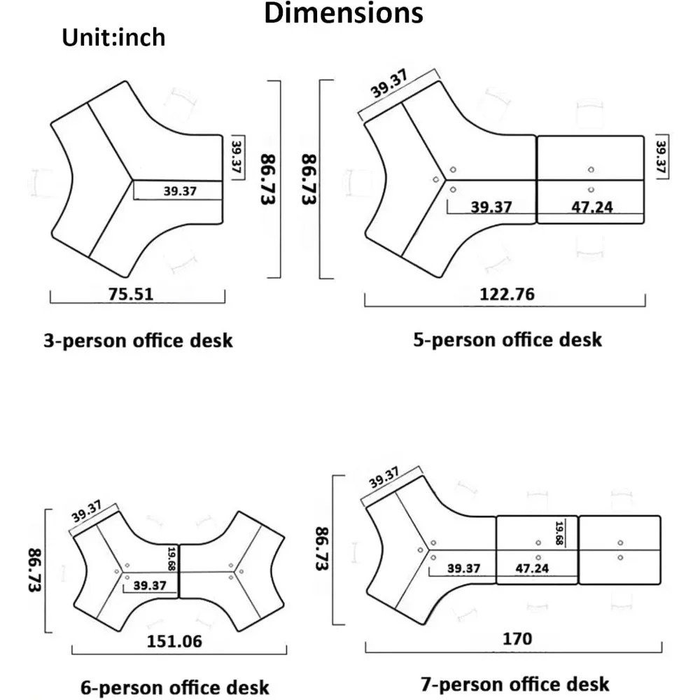 Computer Desk Office Desk Long Business Tables Study Writing Printer Podcast Table Workstaion for Home Office