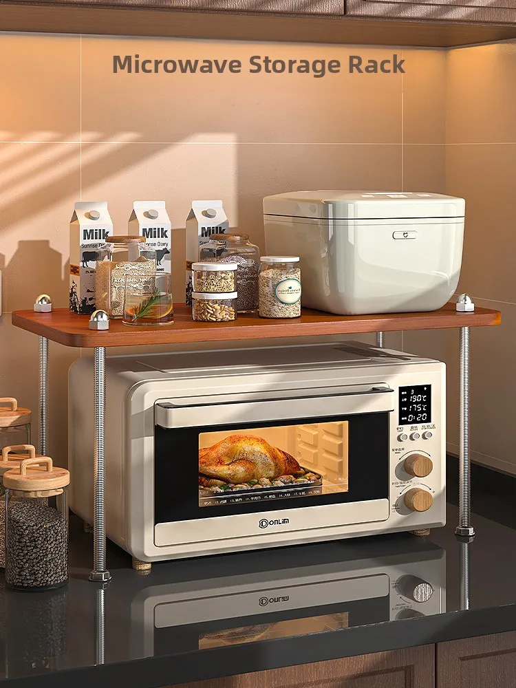 

Кухонная микроволновая печь Top elf Многофункциональная столешница для домашнего использования для хранения Ra Прямоугольная апейза Деревянный материал IPX4 Вода...