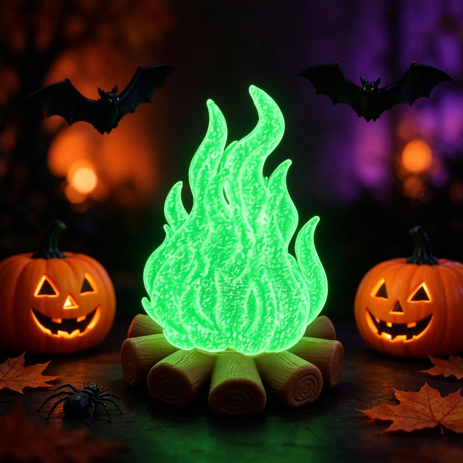No Electricity Luminous Flame Miniature, Glow In Dark Bonfire Figurine, Micro Landscape Desktop Ornament