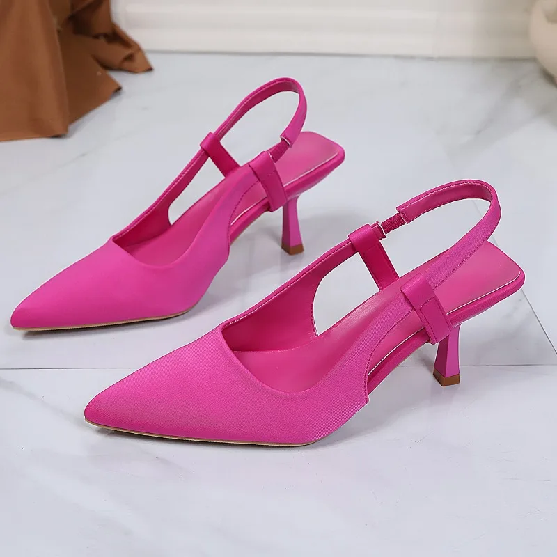 خنجر المرأة حذا فردي للسيدات 2025 ربيع جديد الأزرق أشار تو حذا فردي للسيدات رحلة الظهر حزام ملفوفة تو الصنادل