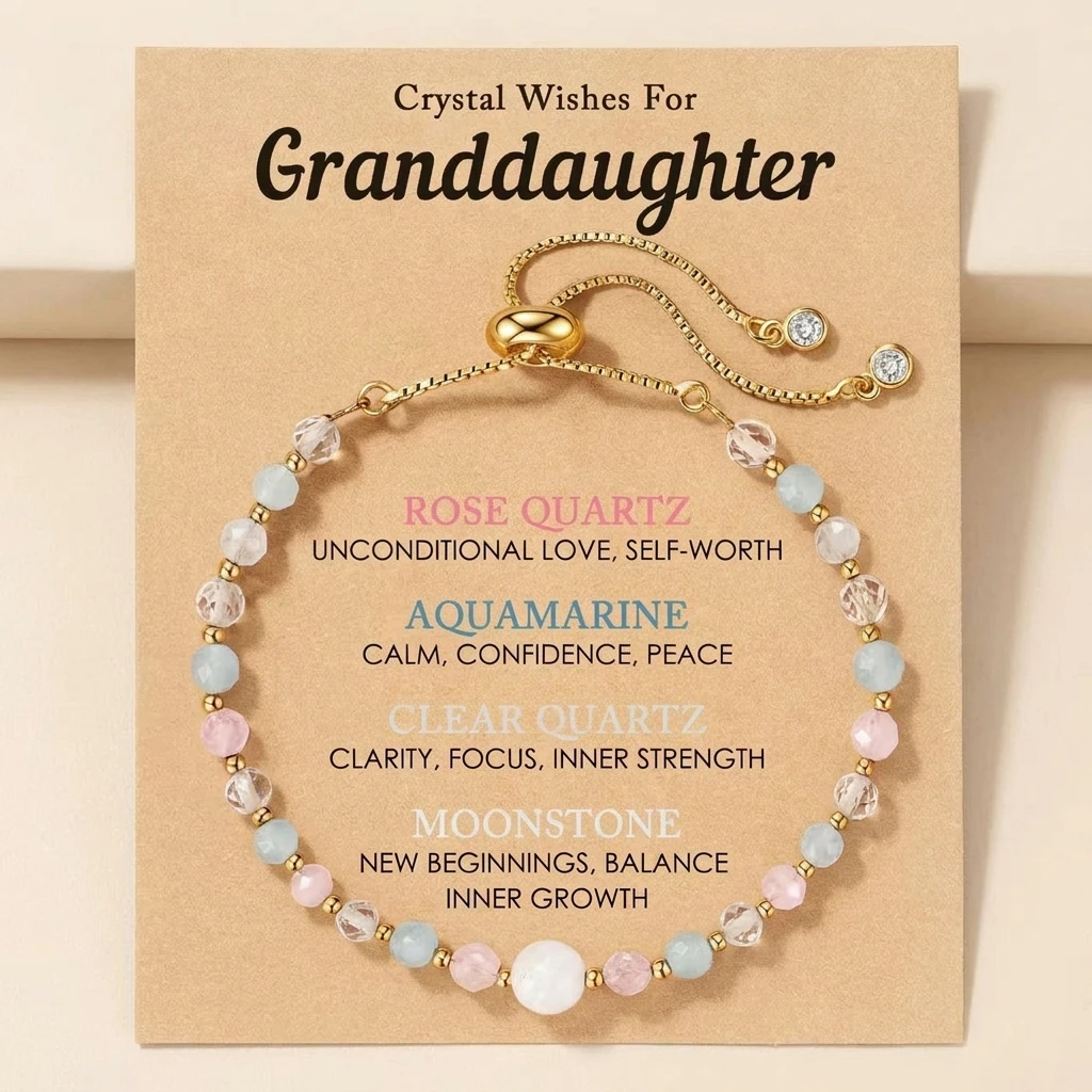 Bracelet Elegant Pregnancy Gift for Expecting Mothers Natural Obsidian Moonstone Aquamarine Healing Energy Jewelry Women