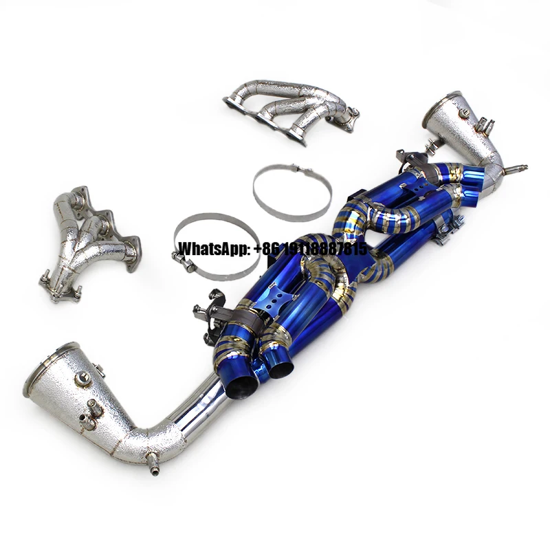 AUTO Stock Valve Full Exhaust System for Porsche 911 992 3.0T 2020-2024 Race F1 Titanium Catback Heat Shield Header Downpipe