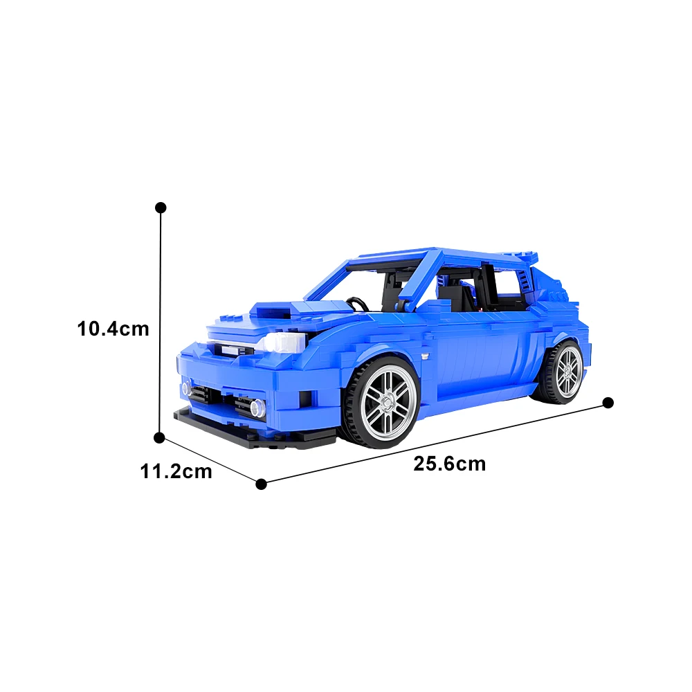 Gobricks Moc Blue Imprezaeds Supercar Mini Modell Bausteine Wrx Sti Heckklappen Straßen rennen DIY Ziegel Spielzeug Kinder Geburtstags geschenk