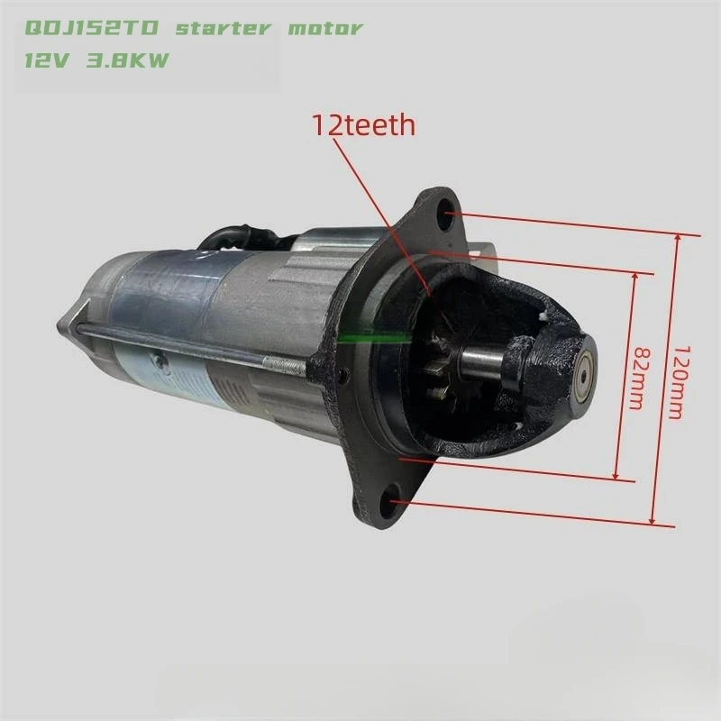 QDJ152TD starter motor(12V,3.8KW) for tractor JM304/JM354 with Jiangdong TY395E,TY395IT,TY3100IT,JDM390 engine,4L22BT-12300-2