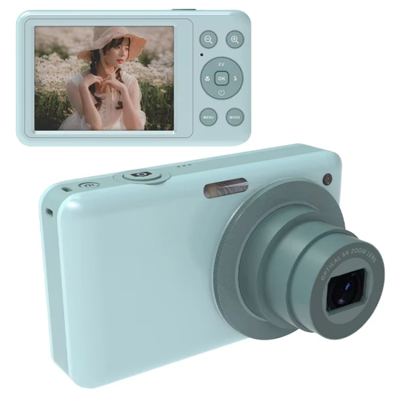 YYHC-Compact Small Pocket 64MP Digital Camera 6X Optical Zoom 4K Full HD Video 2.8