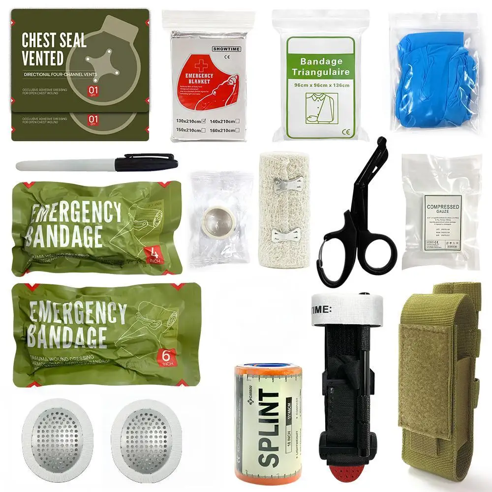 4/11/17pcsFirst Aid Trauma Kit To Configure Survival Kit Outdoor Emergency Kit For Camping Hiking IFAK Refill Kit
