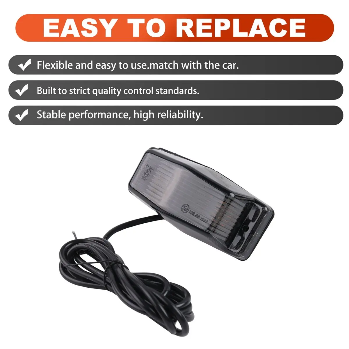 #59P (Black &Smoked Shell)Smoked Amber Front Grill Light LED Marker Lamp for Scania Volvo Man,Automotive Parts & Accessories
