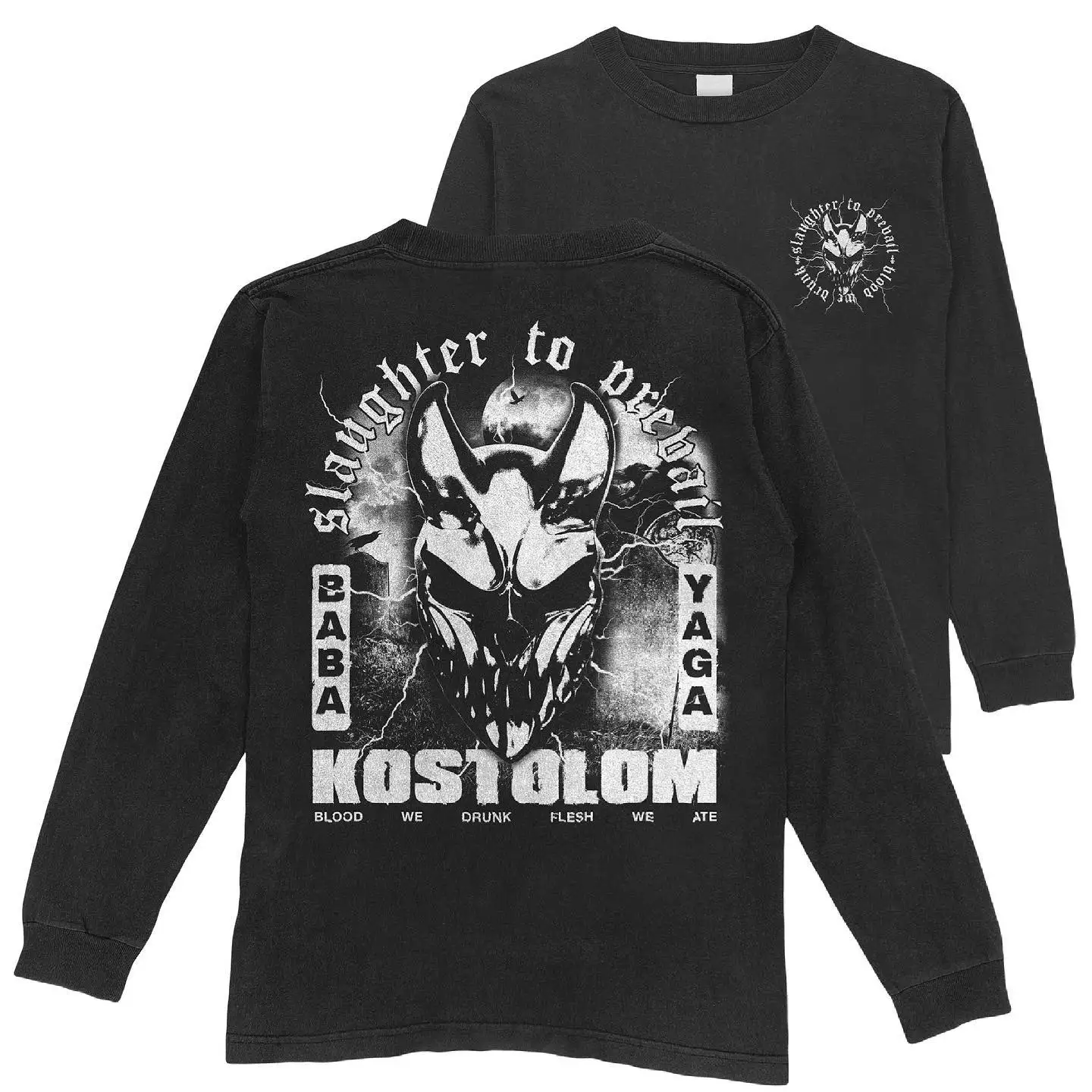 Harajuku Fashion Heavy Metal Tshirt Slaughter To Prevail Deathcore Rock Band O-Neck Cotton T Shirt Mens Long Sleeve Tees Tops