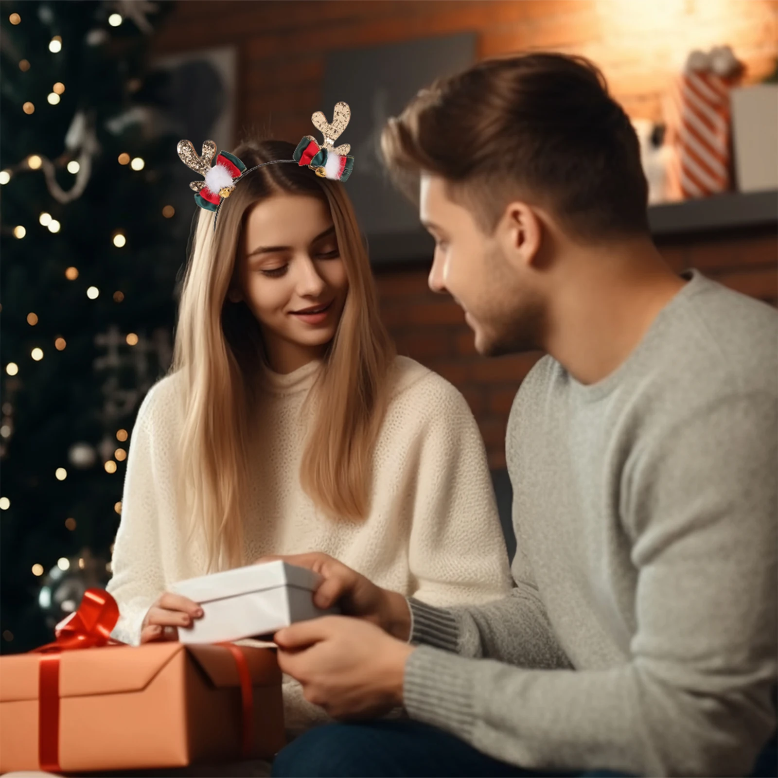 

Glitter Antler Headband Deer Horns Christmas Headdress Xmas Party Supply Festival Hair Band Women Decoration Christmas Headbands