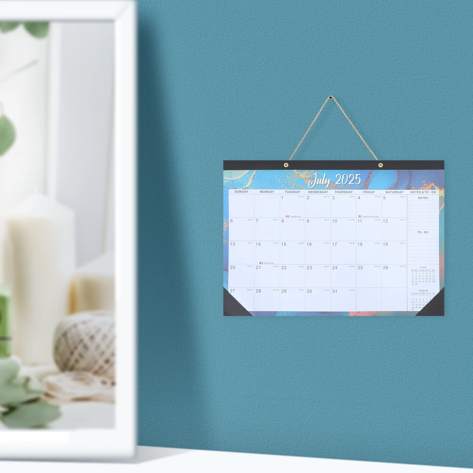 

Hanging Wall Calendar 2025-2026 18 Month Planner Large Space Family Business Use Elegant Design Full Year Calendar