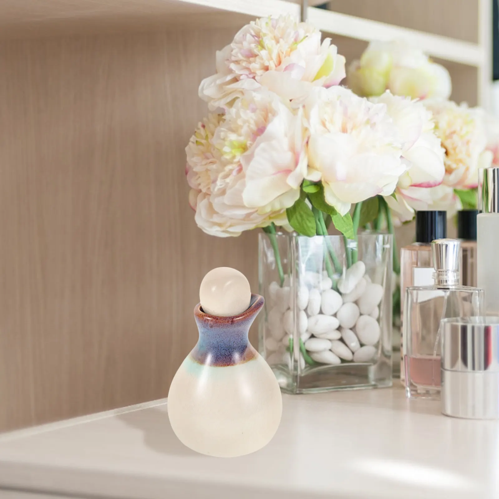 Ceramic Oil Vial Premium Essential Oil Bottle Stylish Diffuser Jar for Aromatherapy Thai Massage Spa and Home Use