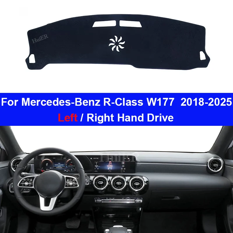 

For Mercedes-Benz A-Class W177 2018-2025 Interior Accessories Anti-UV Pad Mat Dashmat Dash Pad Dashboard Cover Protector Carpet
