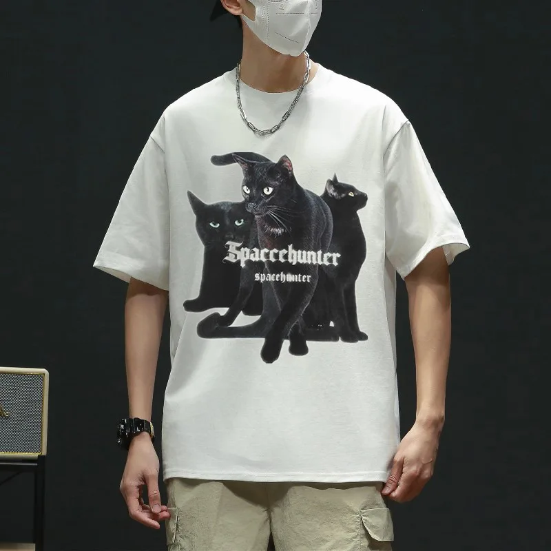 ARTIE | Punk Gothic Tee Streetwear Graphic Tees Women Cat Print 90s Cute Tee Summer Emo Aesthetic Y2k Clothes Vintage Crop Tops