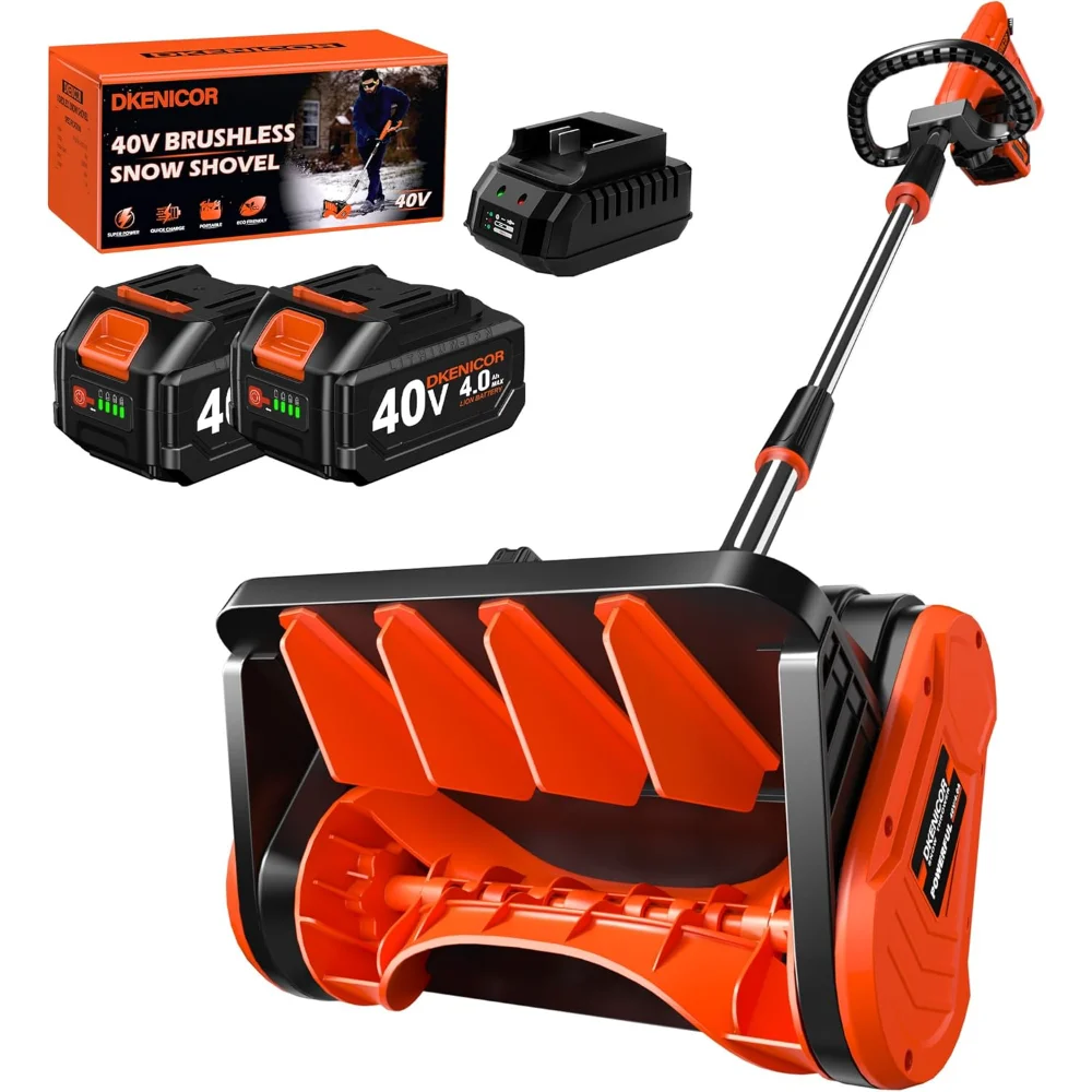 

80V Cordless Snow Shovel, 13" Brushless Electric Blower with Two Batteries for Patios
