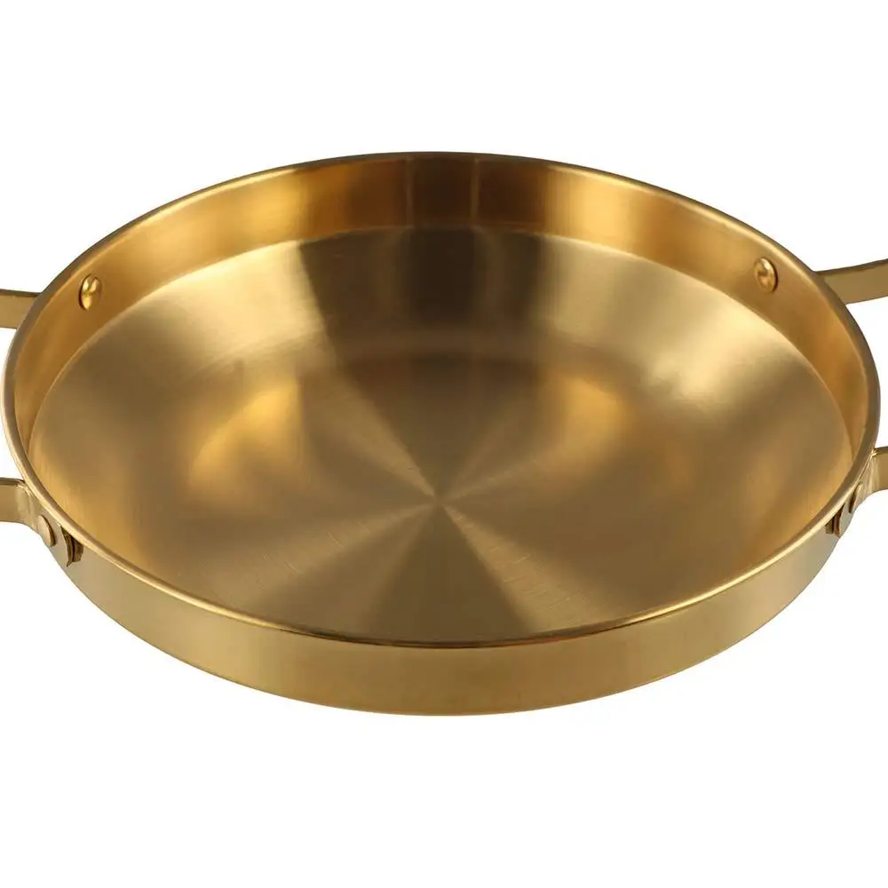 

Durable BBQ Plate Frying Pan Salad Bowl Stainless Steel Dry Pot 22/24/26/28/30cm Thickened Hot Pot