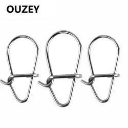 50Pcs Gourd Pin Stainless Steel Safety Fast Clip Lock Pin Oval Snap Strong Pull Anti-corrosion Fishing Lure Rigs Connector
