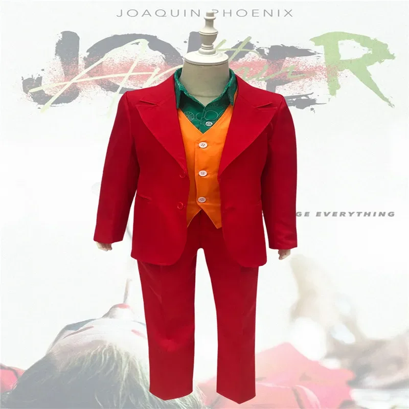 Costume de Cosplay du Film Joker, Joaquin Phoenix, Arthur Fleck, Masque Trempé pour ixd'Halloween, Combinaison de Batterie, Unisexe, GlaPants, pour Enfant