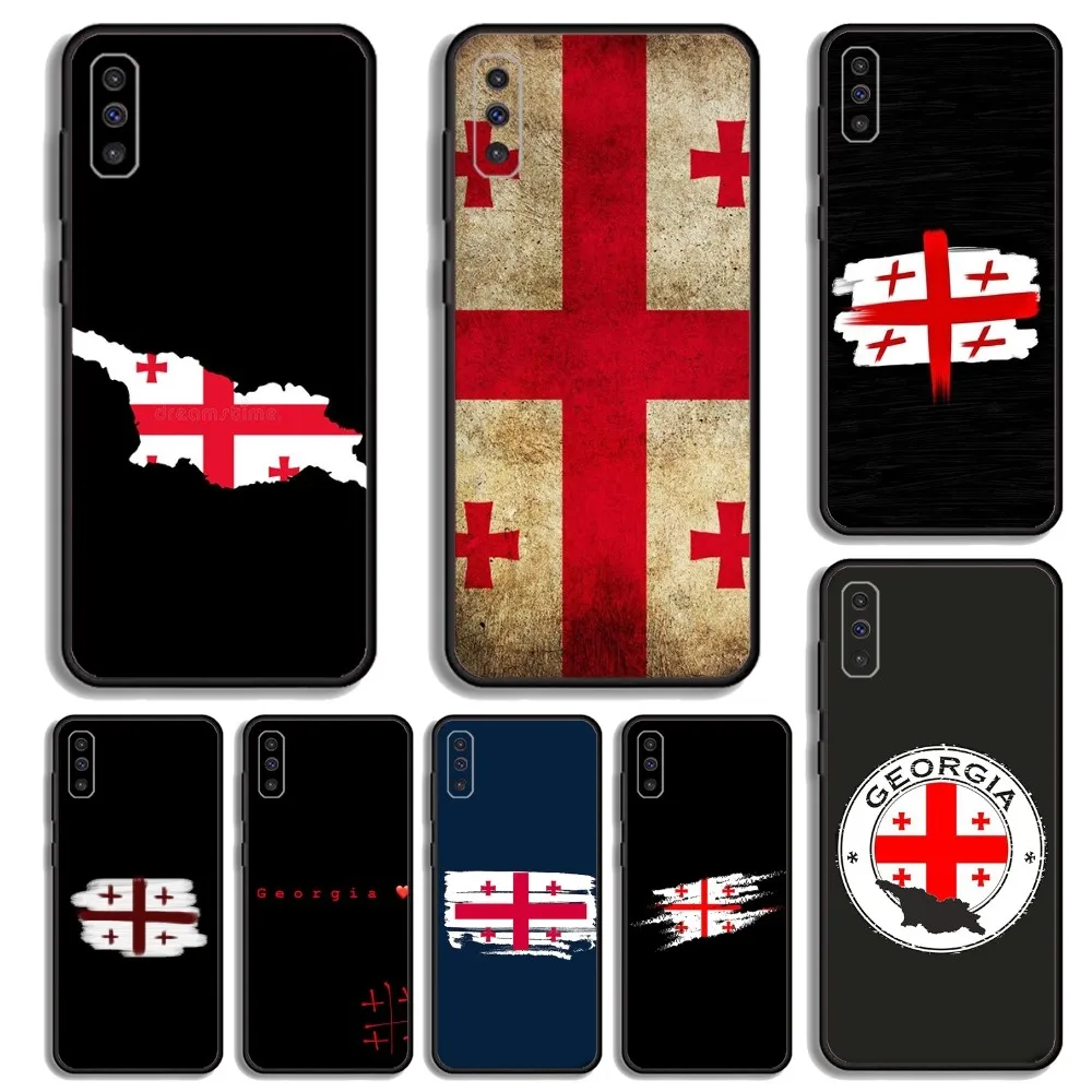 

Georgian flag Phone Case For Samsung S23,23,22,30,21,10,9,Note20 Ultra,Lite,Ultra,5G,Plus,FE,Black Soft Case