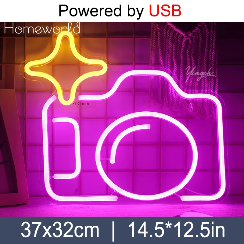 

Custom Camera Neon Sign for Wall Art Decor Kids Girl Bedroom Live Room Sign Bar Beer Club Business Shop Neon