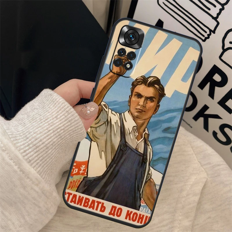 Vintage Stalin USSR CCCP Cover For Xiaomi Redmi Note 12 11 Pro 8 9 10 Pro 12S 10S 11S 9S Redmi 12 9C 10C 12C Case