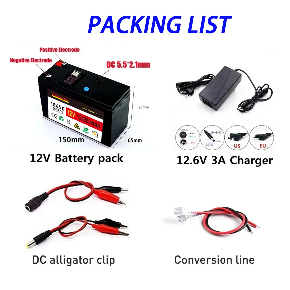 Brand new sprayer 12V 120Ah 3S6P volt built-in high current 30A BMS 18650 lithium battery pack for electric vehicle battery