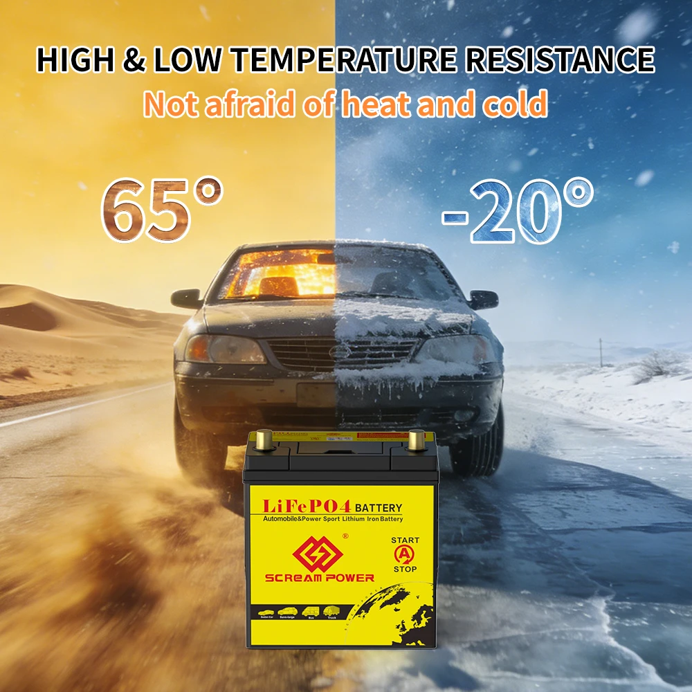 12V LiFePO4 Car Battery with BMS for Automobile Starting Jump Starter High Capacity 680-2300CCA Maintenance-free Rechargeable - view 4