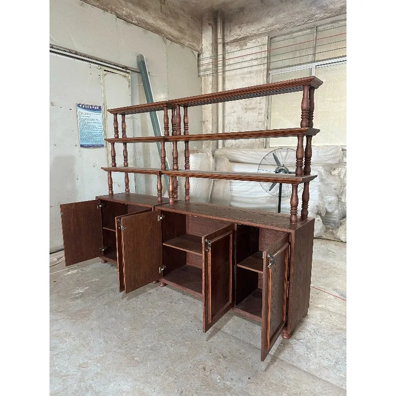 Retro solid wood jewelry display cabinet Antique jade multi-layer display cabinet Medieval jewelry  Jewelry
