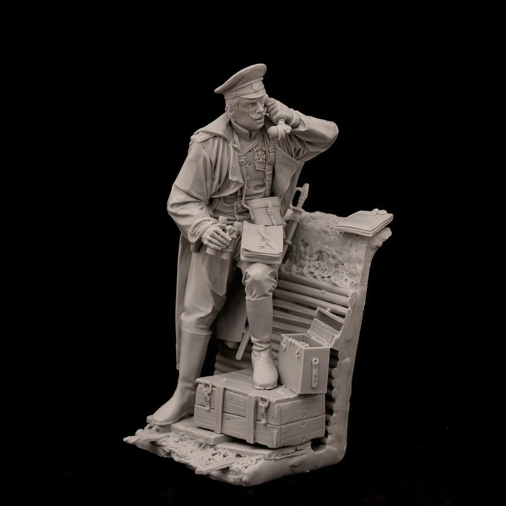 

75MM resin unpainted model kit, military theme, Russian officer unassembled and unpainted GK, 1579R
