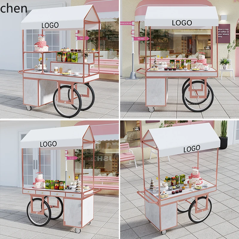 

LXC stall trolley shopping mall stall promotion display stand mobile stall trolley