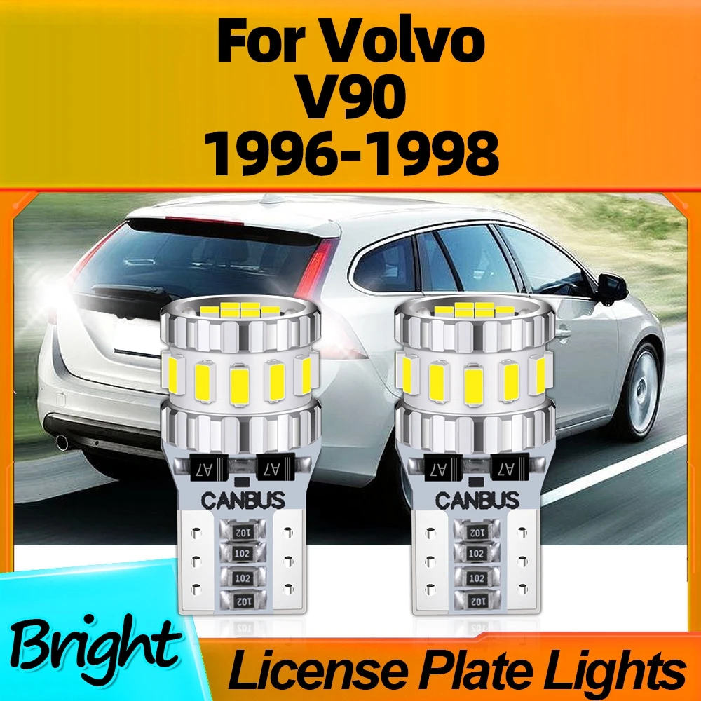 

2Pcs Auto Lamps LED Bulbs W5W Car License Plate Light T10 Canbus No Error Quick Start 6000K For Volvo V90 1996 1997 1998