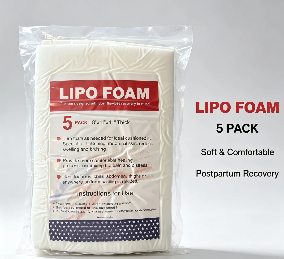 NEW 5pcs Thick Lipo Foam Board Soft Post Surgery Liposuction Waist Belly Wrap Board for Arms Chin Abdomen Aid Recovery