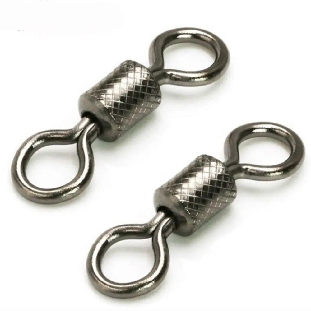 New Stainless Steel 2# 4# 6# 8# 10# 12# Heavy Duty Ball Solid Ring Bearing Barrel Fishing Rolling Swivel Connector