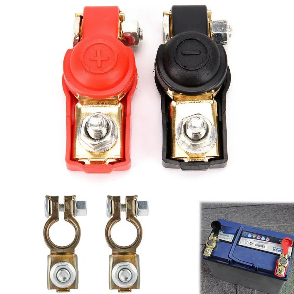 NEW High Quality Quick Release Car Battery Terminals Clamps Connectors 12V 24V 48V Cap Clips Copper For Boat Truck Van