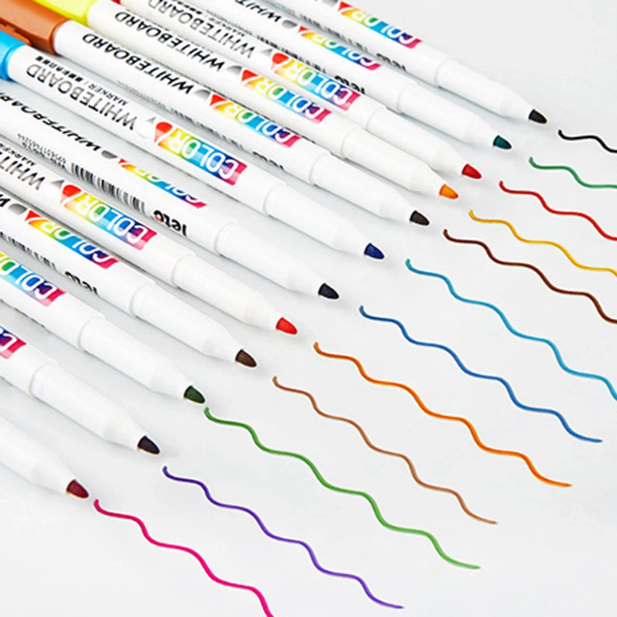 12/24 Farben Whiteboard-Marker-Set, trocken abwischbar, für Büro, Schule, Whiteboard, Schreibwaren, feine Spitze, farbige Stifte, Klassenzimmer – Detail 7