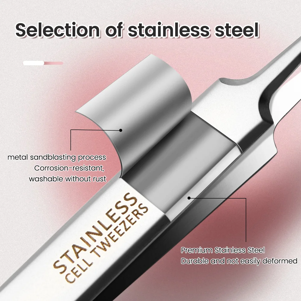 الألمانية فائقة غرامة No.5 خلية البثور مشبك الرؤوس السوداء 0.1 مللي متر مزيل الرؤوس السوداء الملقط النقاط السوداء منظف المسام أداة إبرة حب الشباب #4