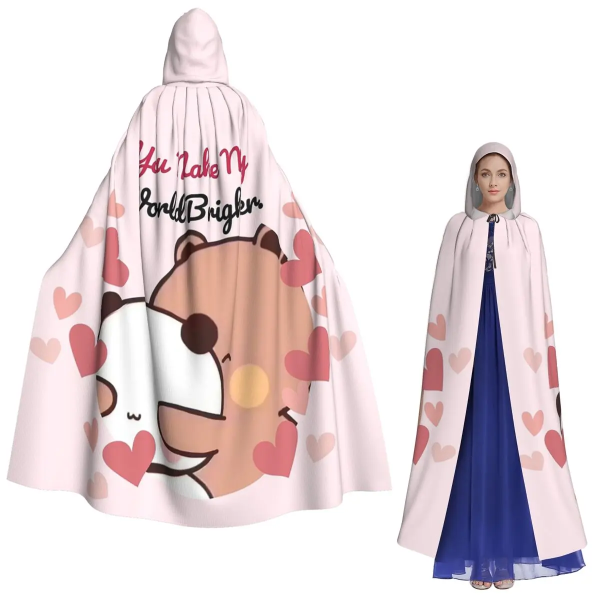 

Панда Медведь И Брауни True Love BUBU DUDU Длинный плащ с капюшоном Ведьма Средневековый костюм Косплей Накидка Хэллоуин Вампир Взрослый унисекс