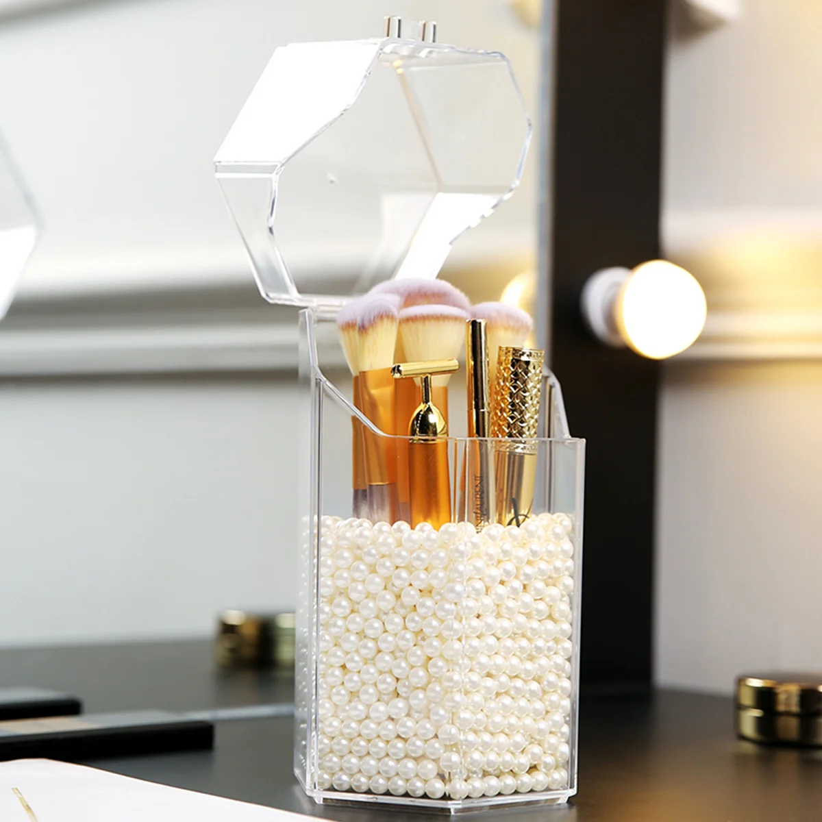 메이크업 보관함 투명한 정리함 립스틱 마스카라 네일 폴리시 보석 반지 브러시 펜 컨테이너