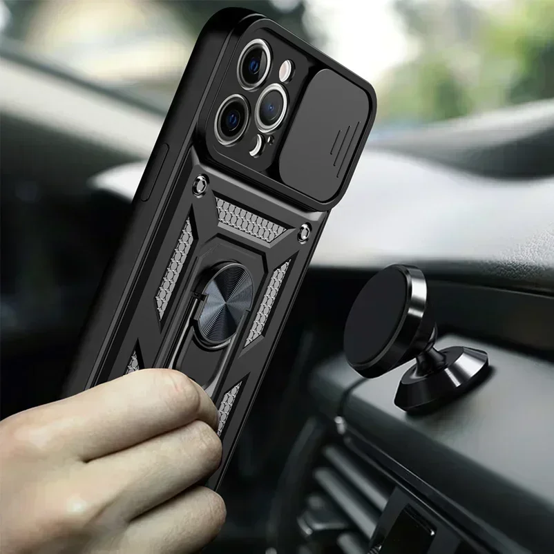 Armor Case For OPPO A15 A15S A94 A52 A72 A92 A53 A73 A74 A93 A54 5G A93 A32 2020 Car Holder Phone Cover Camera Lens Protection